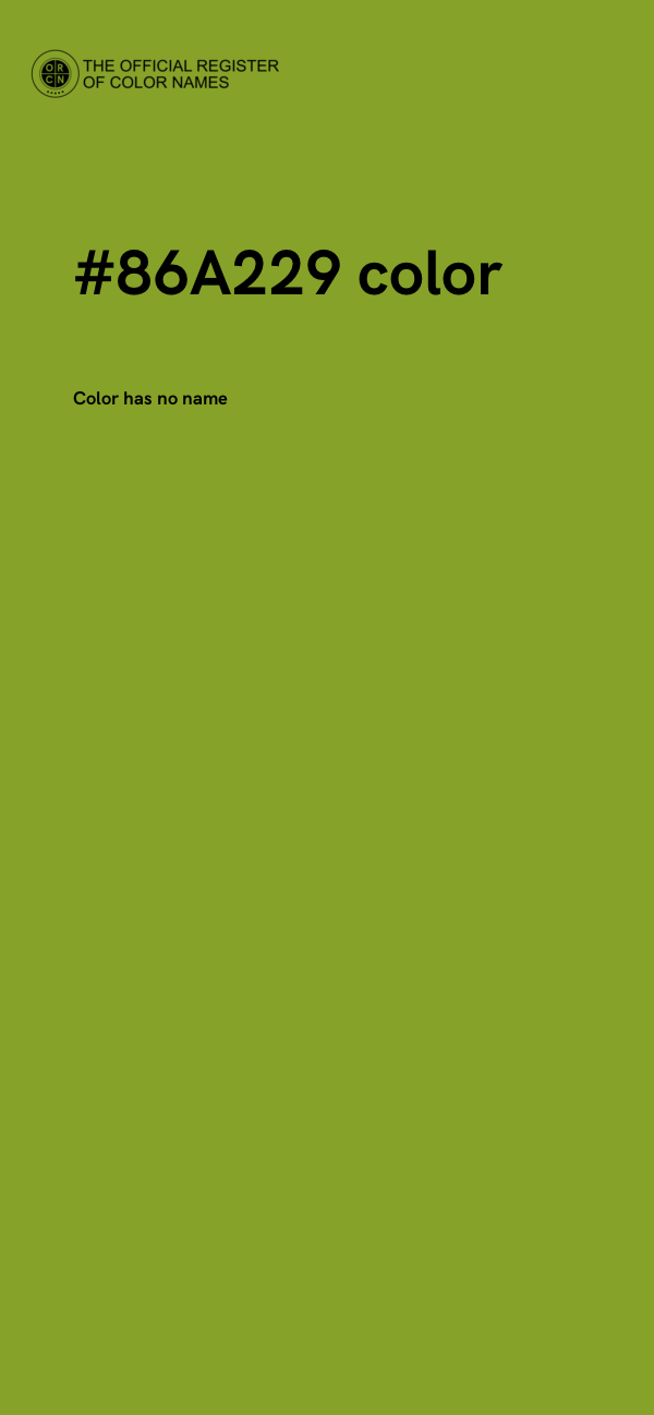 #86A229 color image