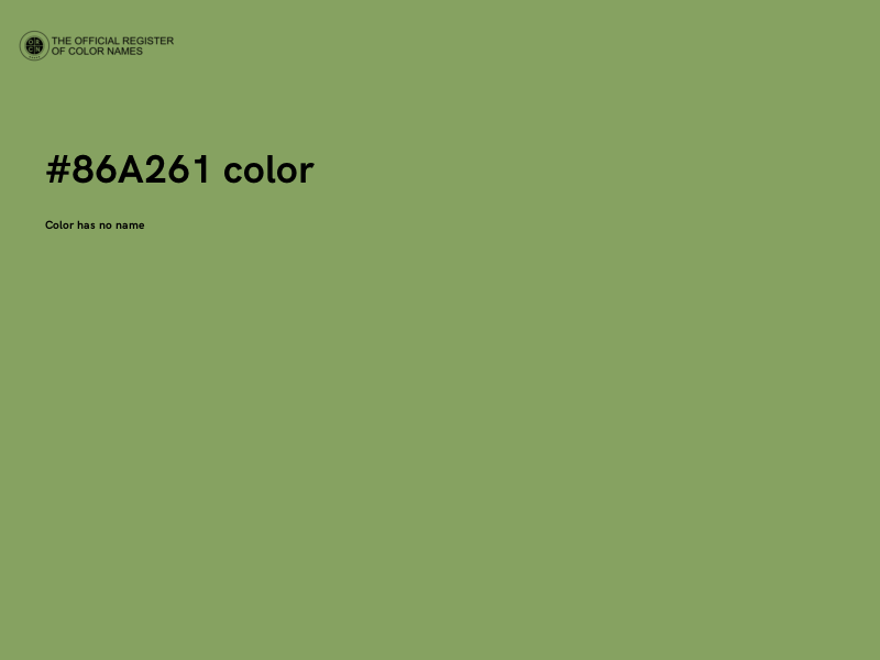 #86A261 color image