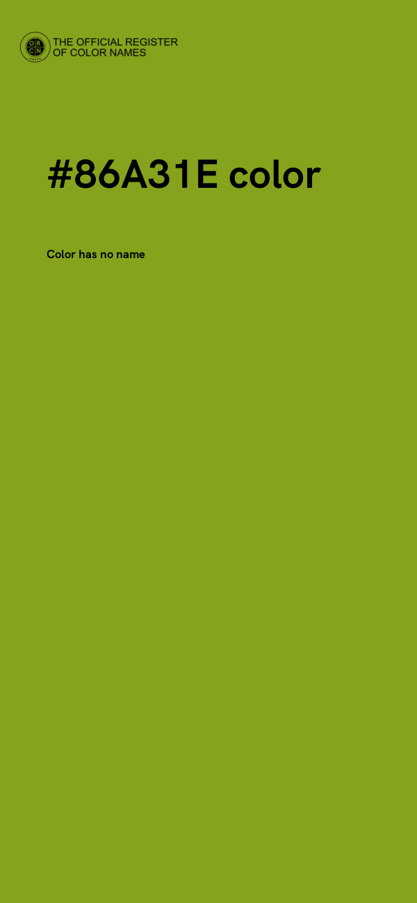 #86A31E color image