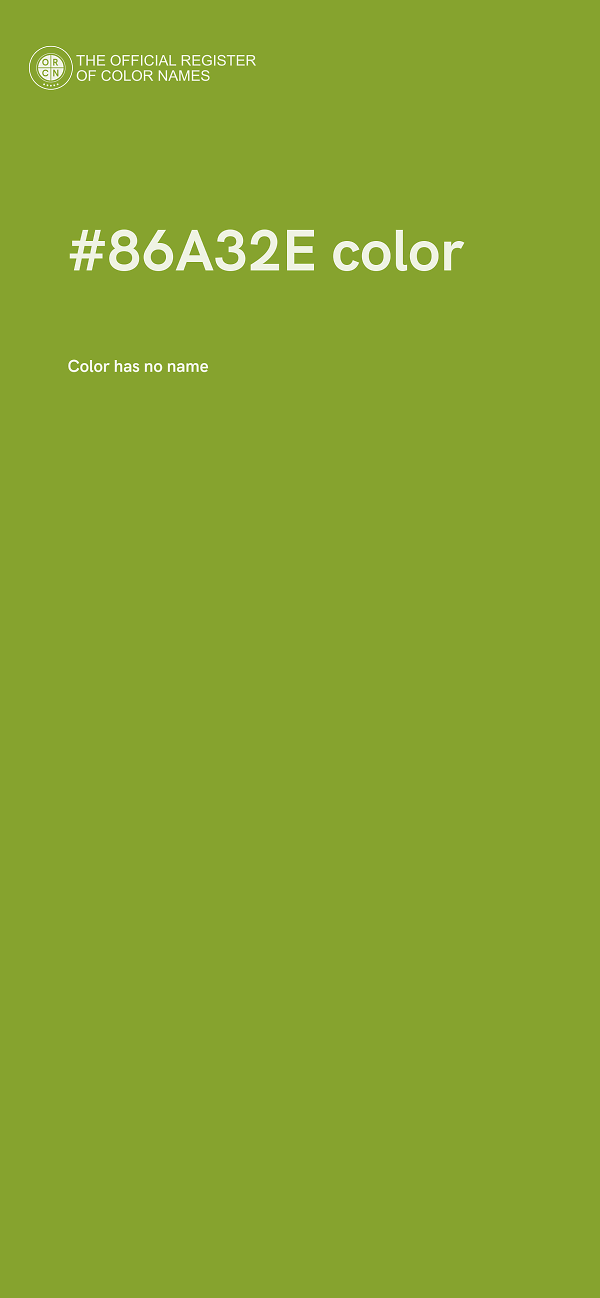 #86A32E color image