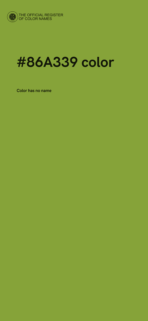 #86A339 color image