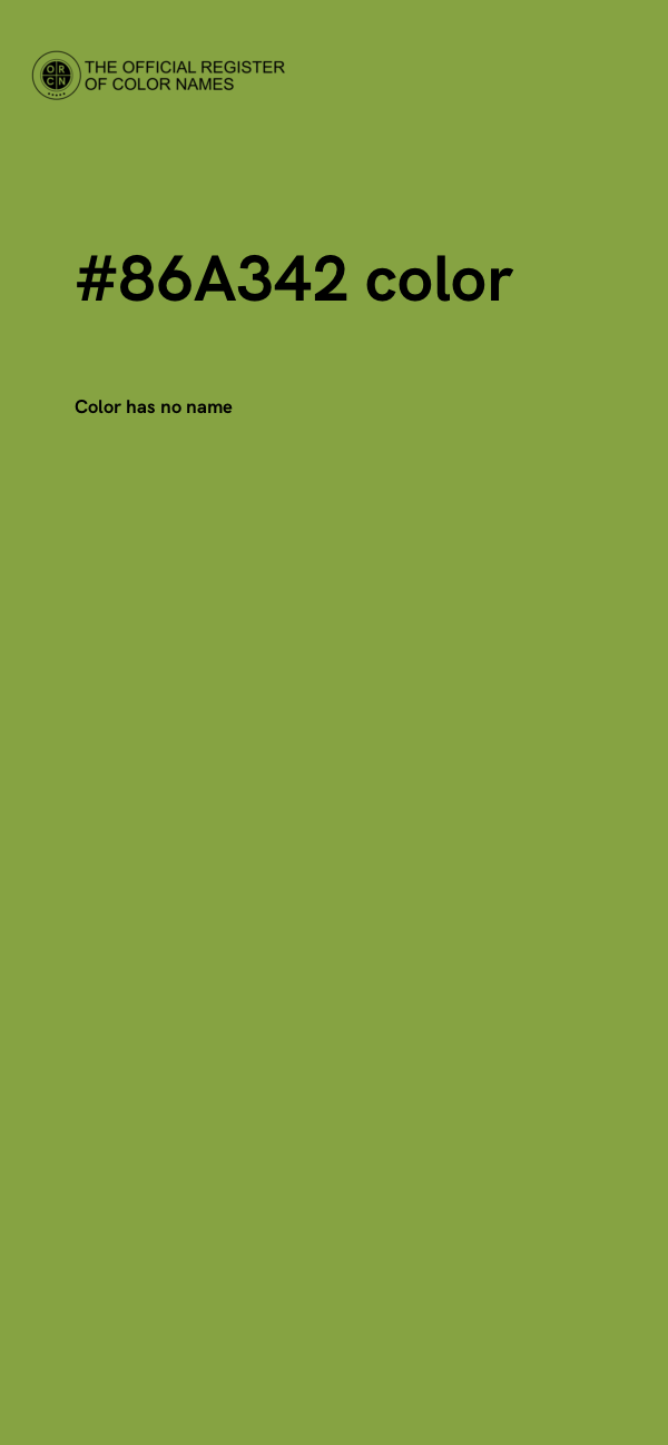 #86A342 color image