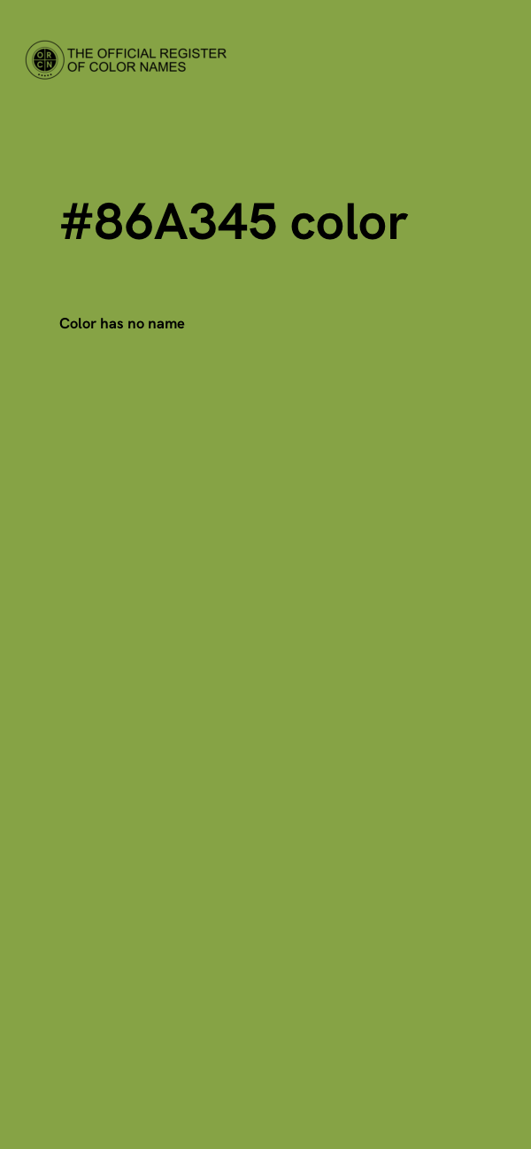 #86A345 color image