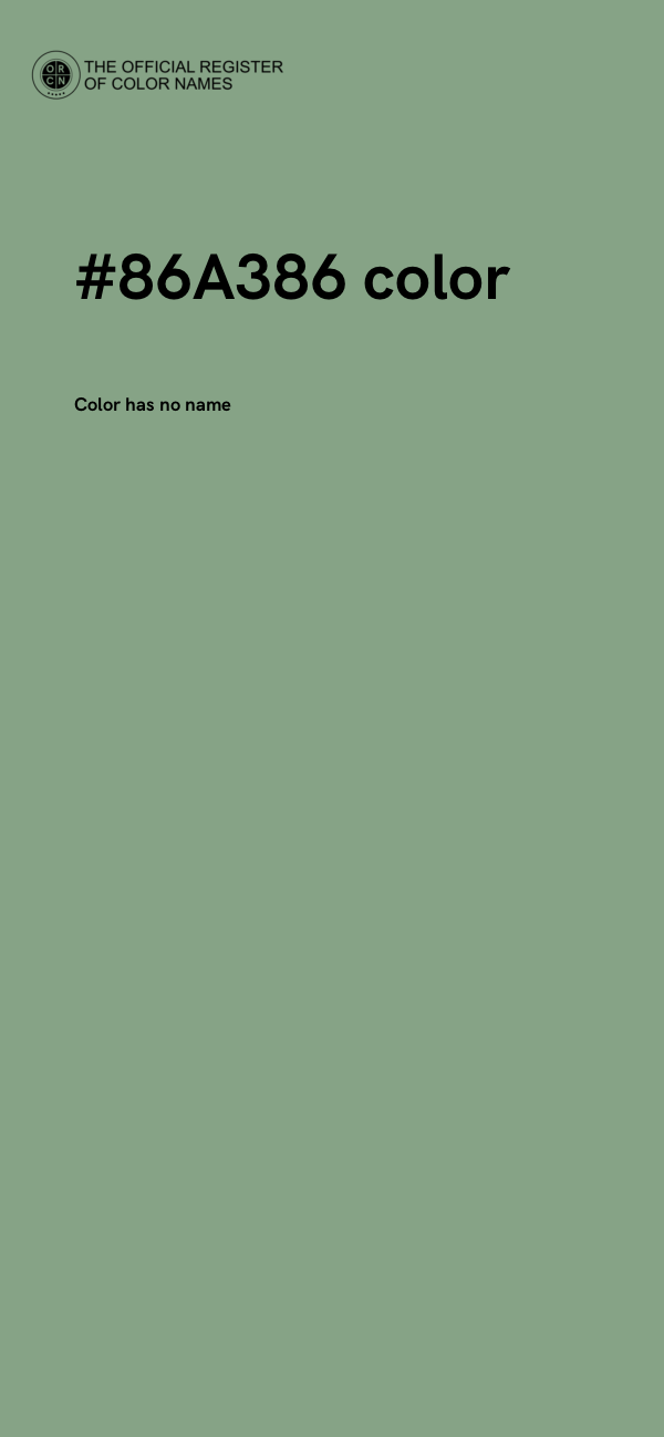 #86A386 color image