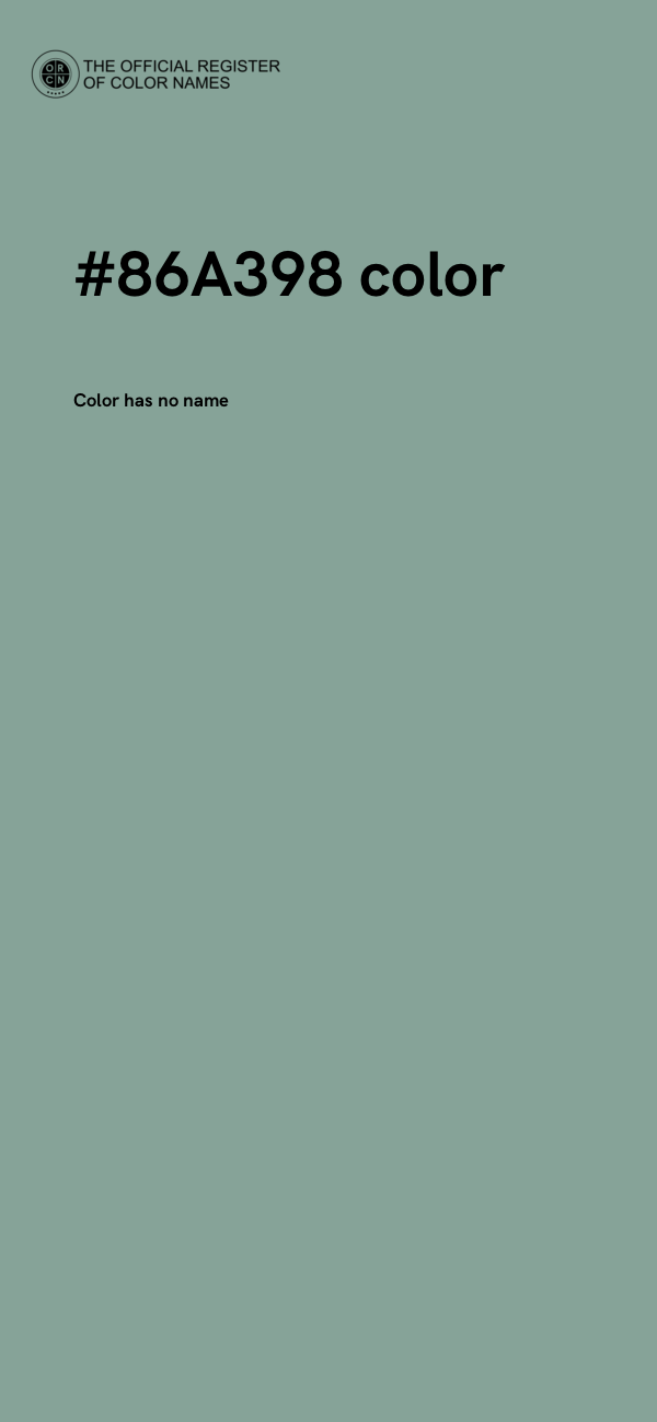 #86A398 color image