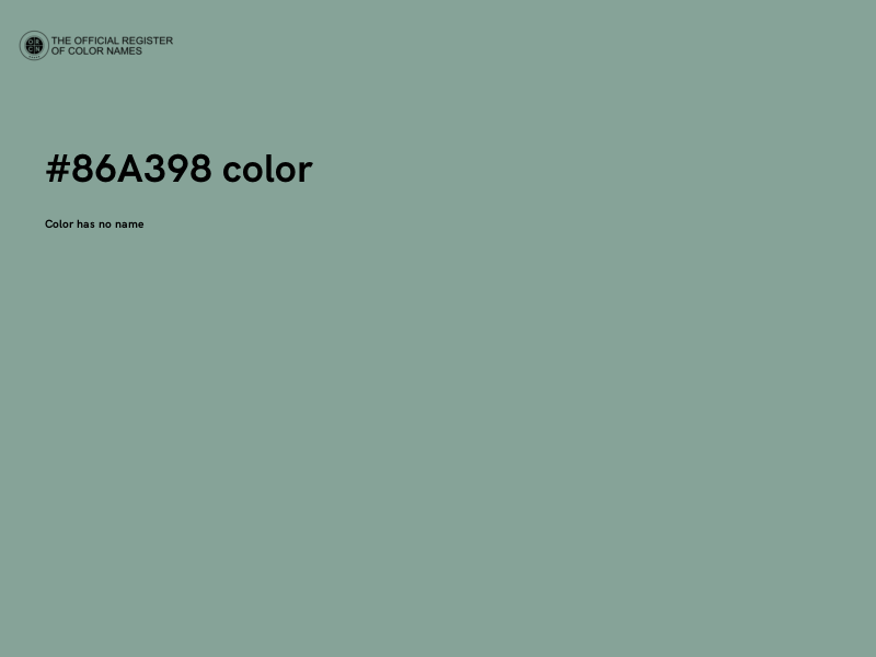 #86A398 color image