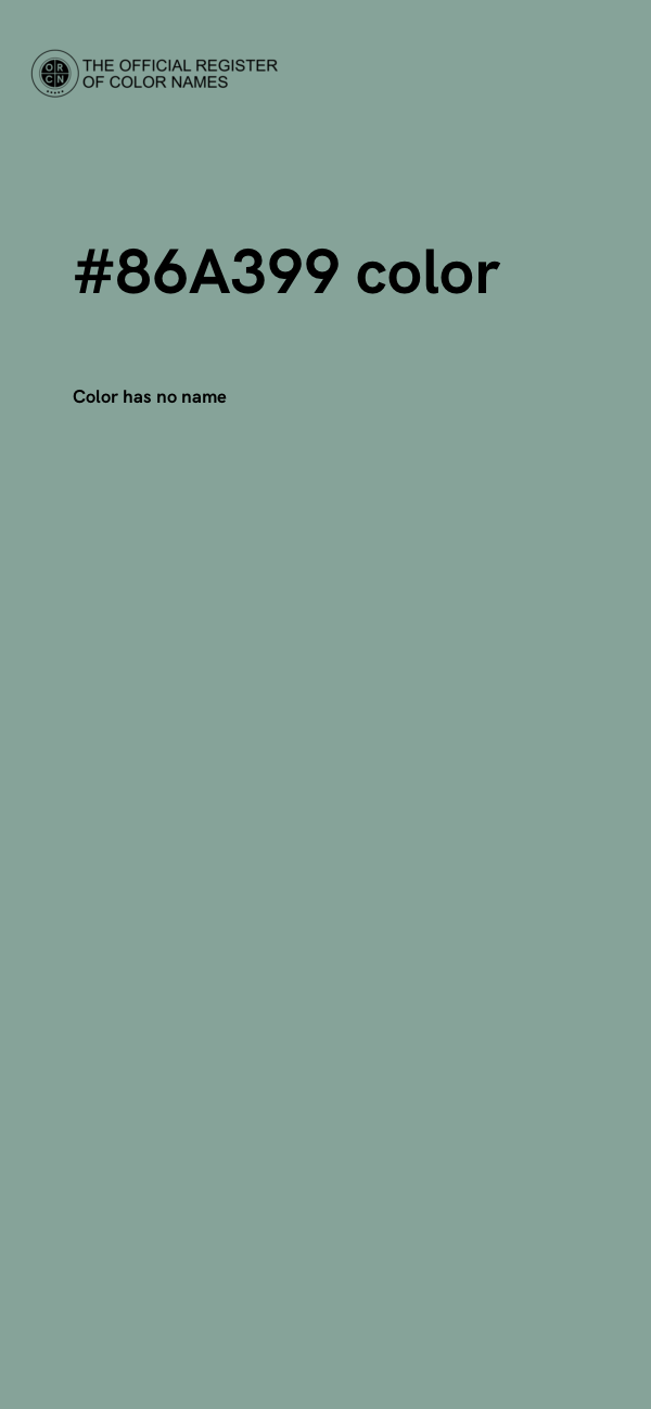 #86A399 color image