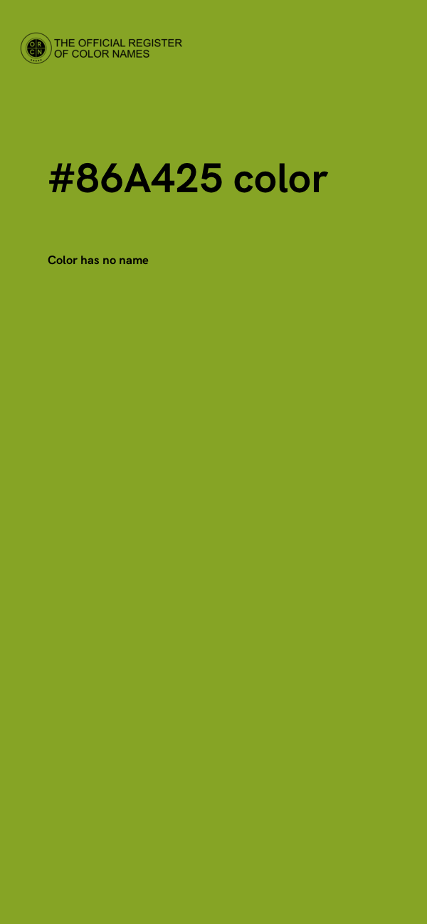 #86A425 color image