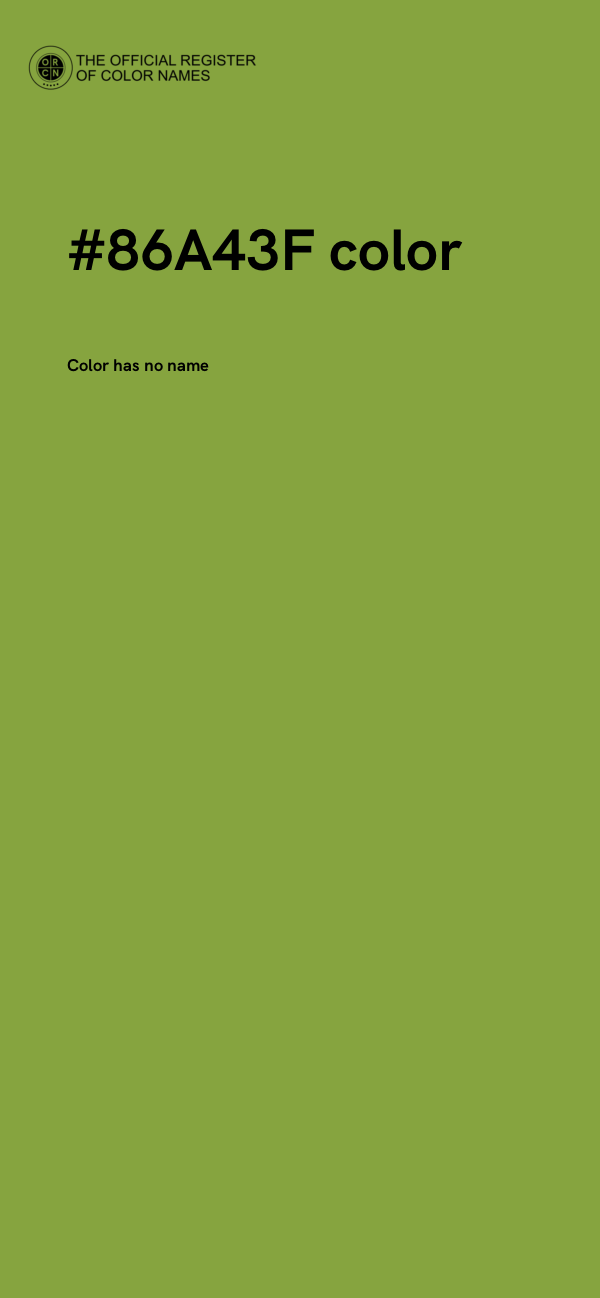 #86A43F color image