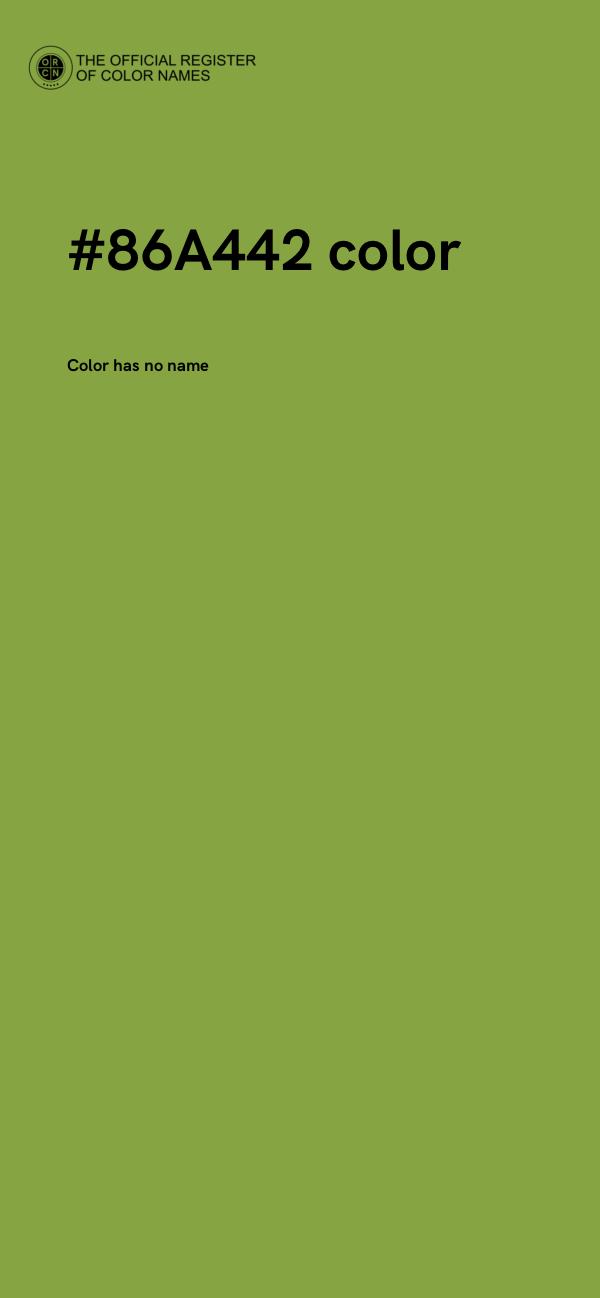 #86A442 color image