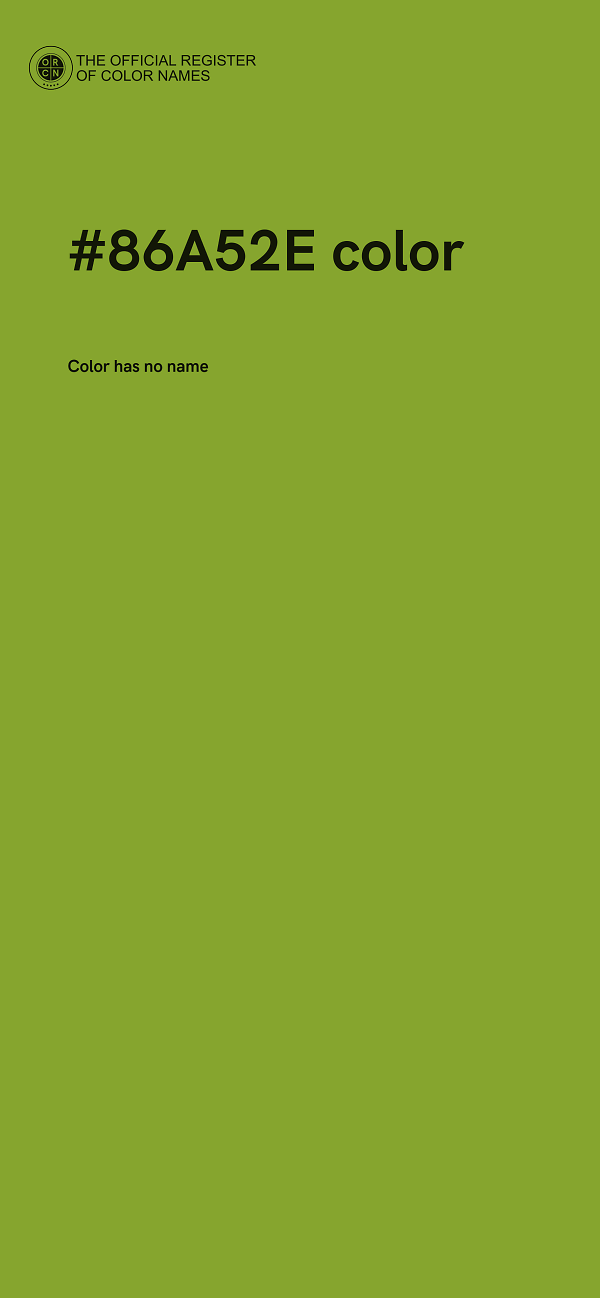 #86A52E color image
