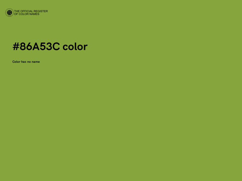 #86A53C color image