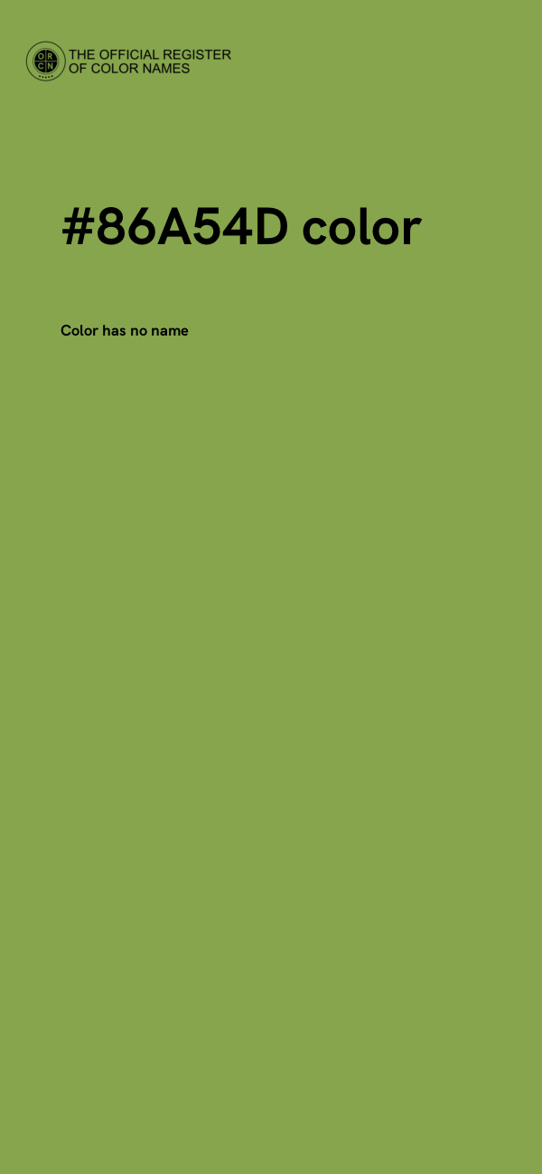 #86A54D color image
