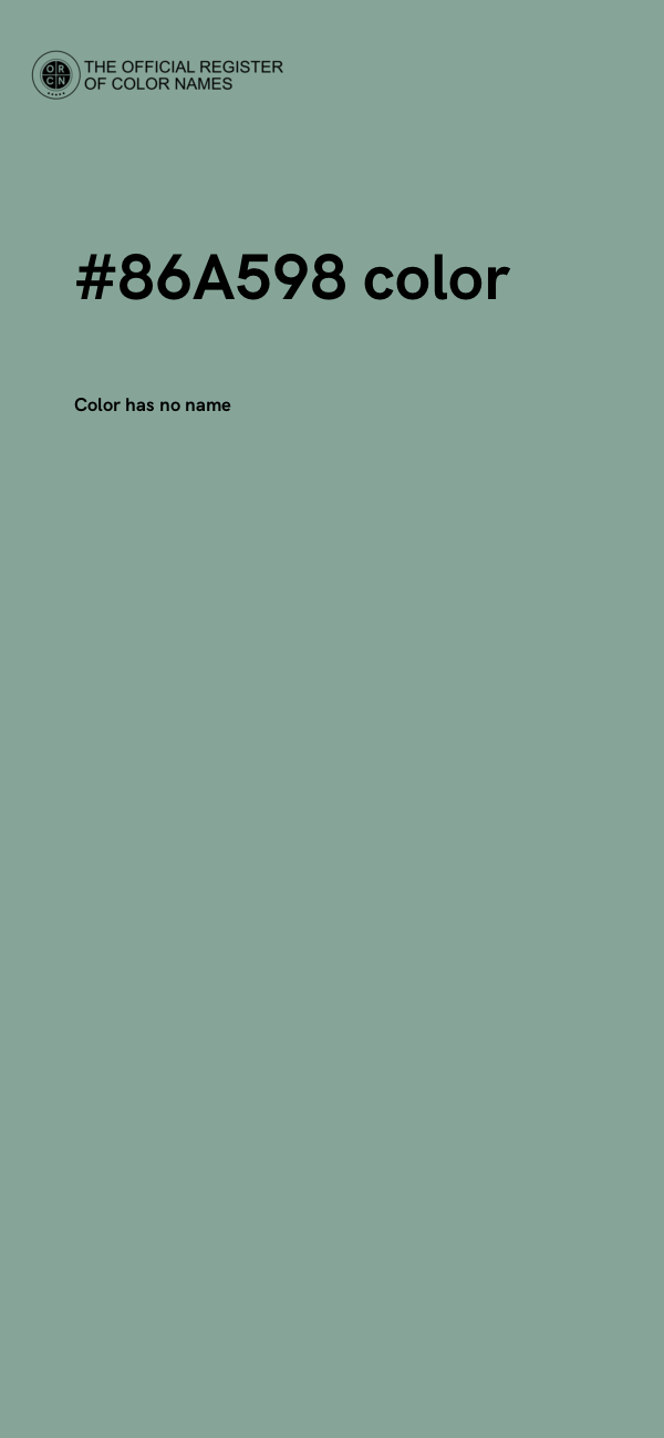 #86A598 color image