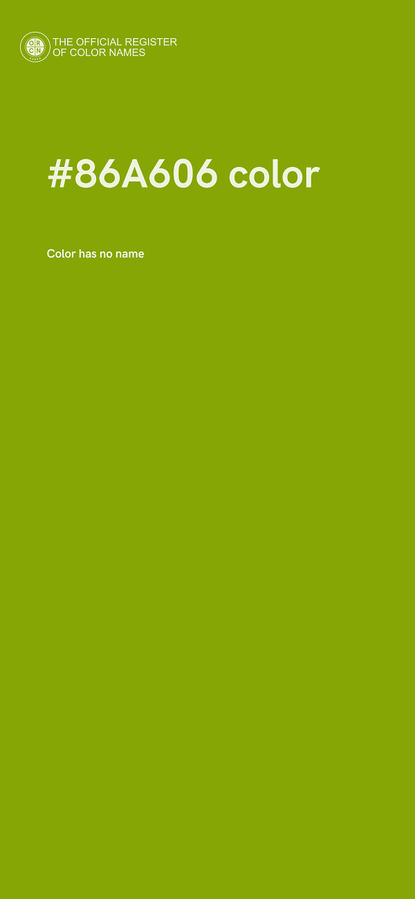 #86A606 color image