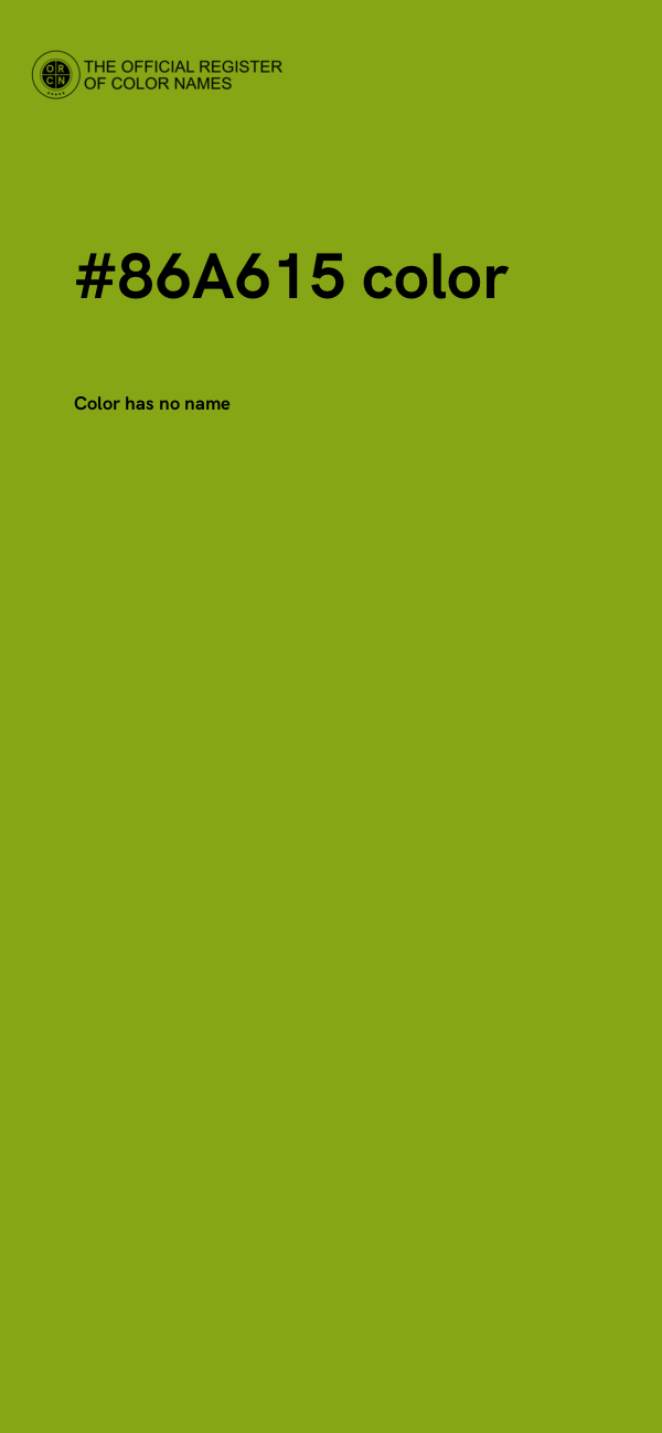 #86A615 color image