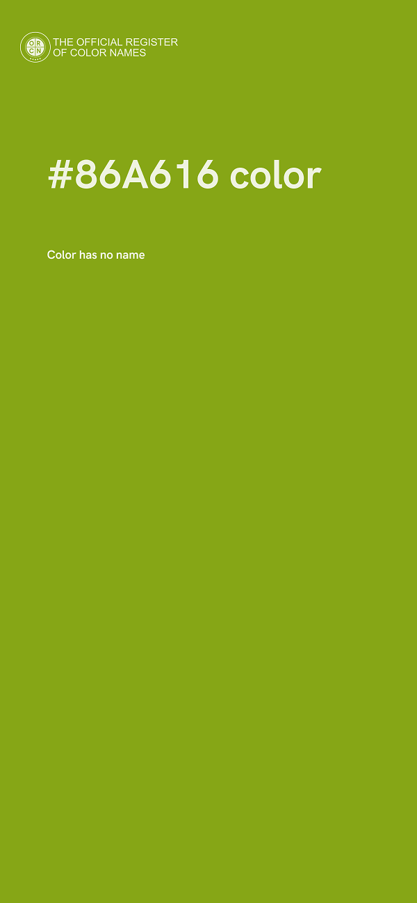 #86A616 color image