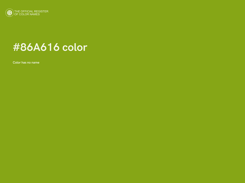 #86A616 color image