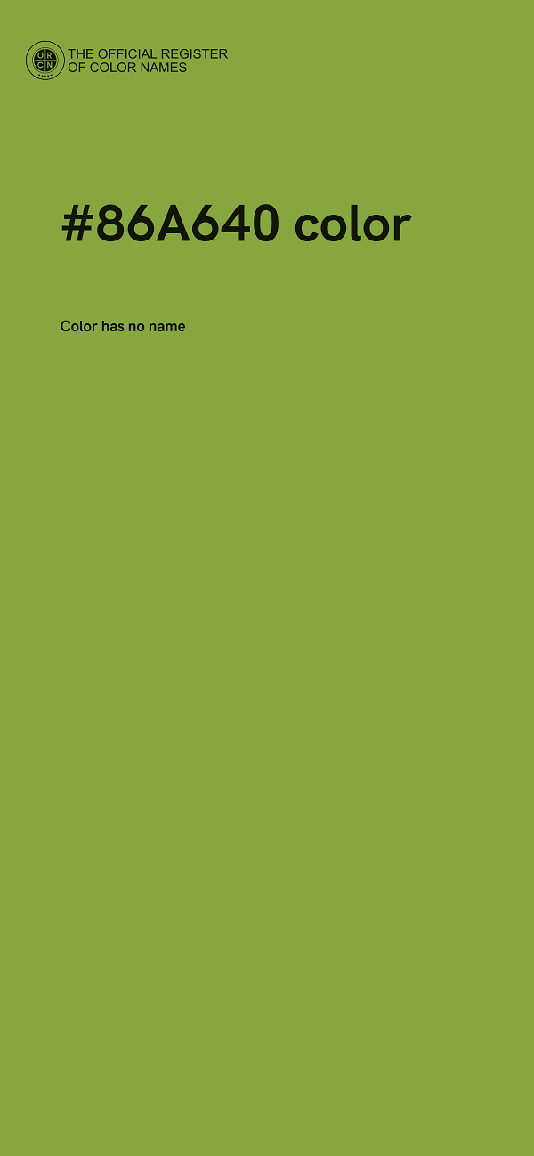 #86A640 color image