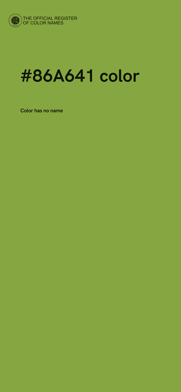#86A641 color image
