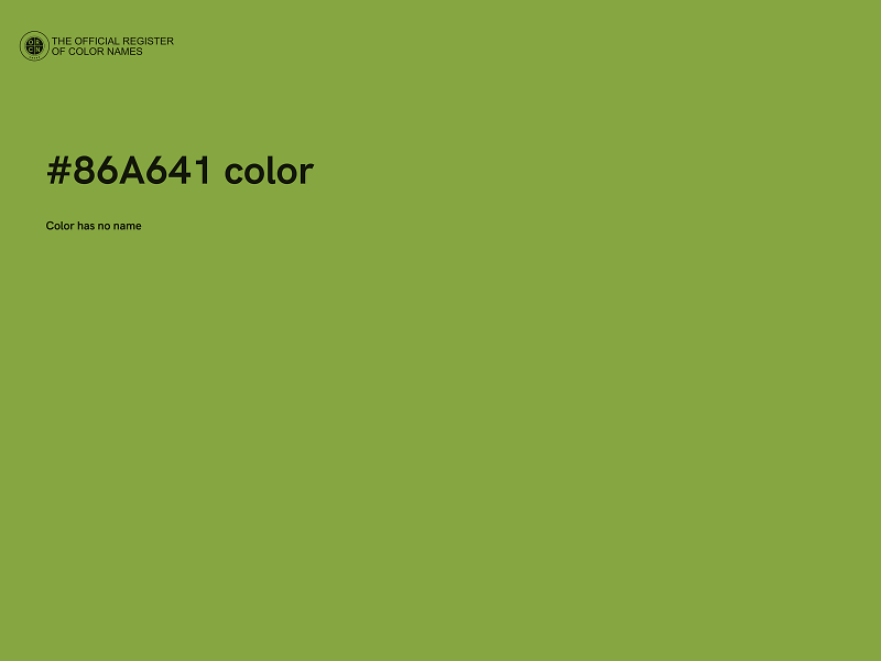 #86A641 color image