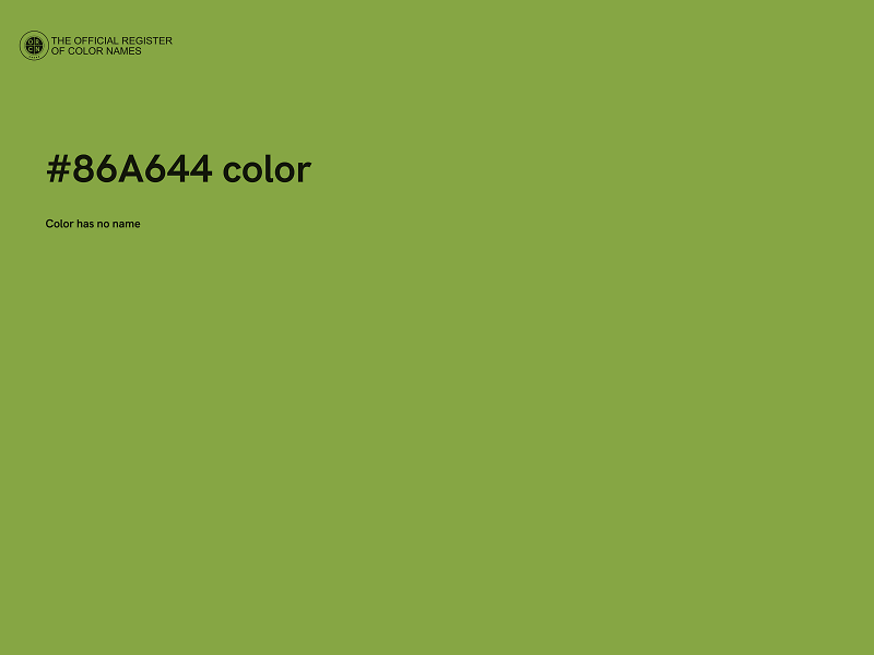 #86A644 color image