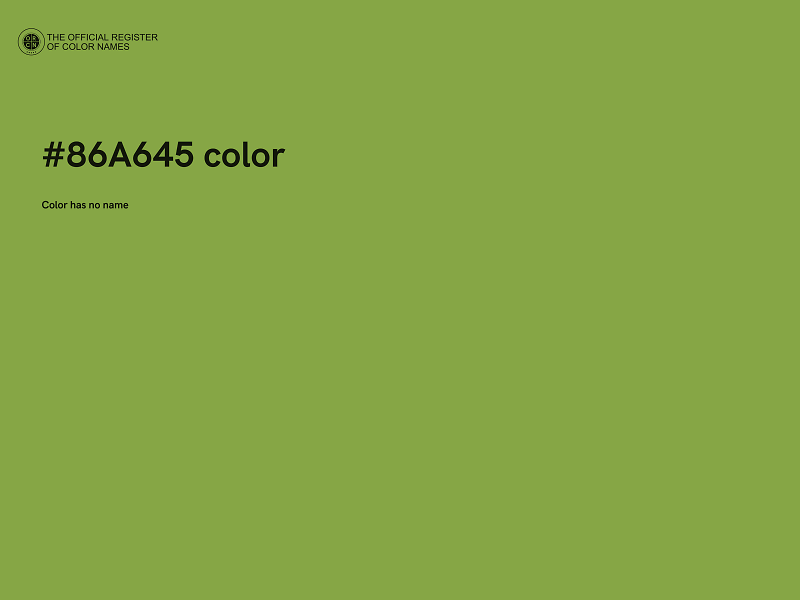 #86A645 color image