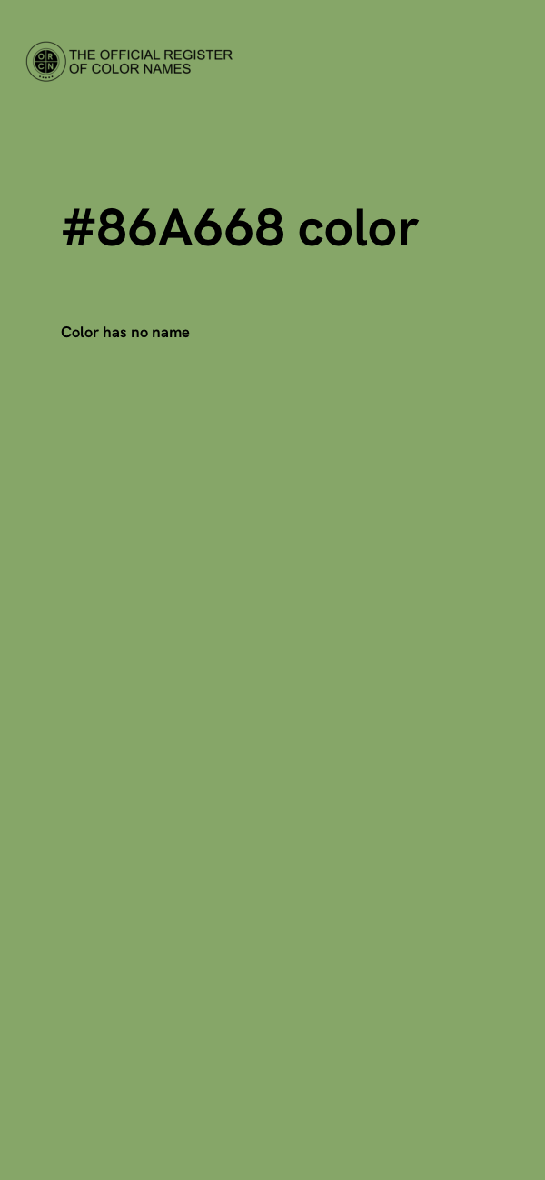 #86A668 color image