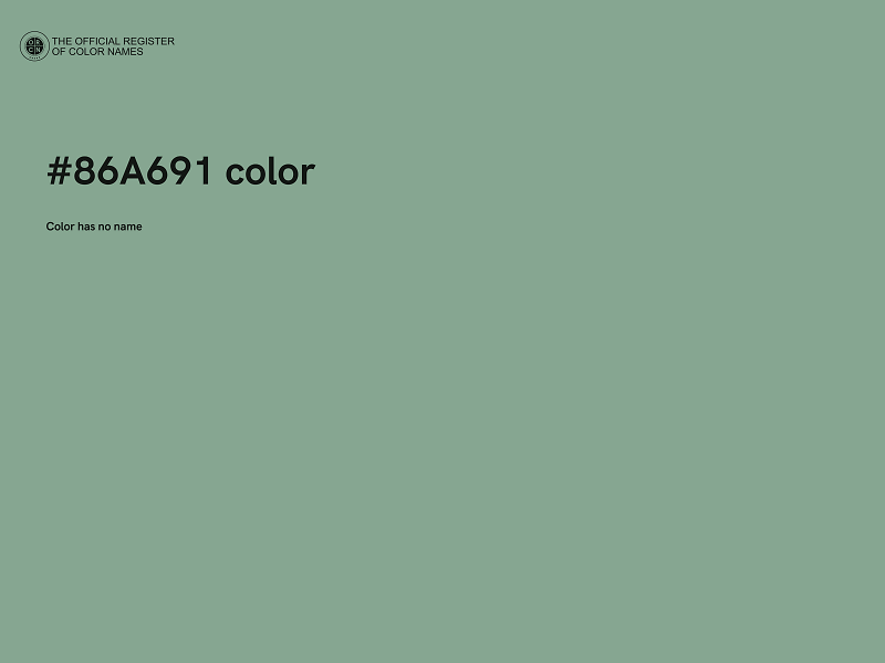 #86A691 color image