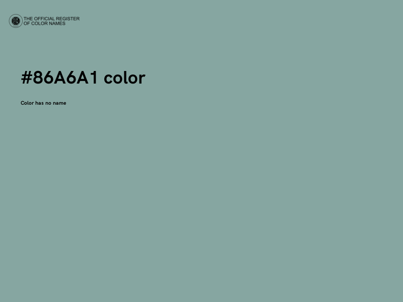 #86A6A1 color image