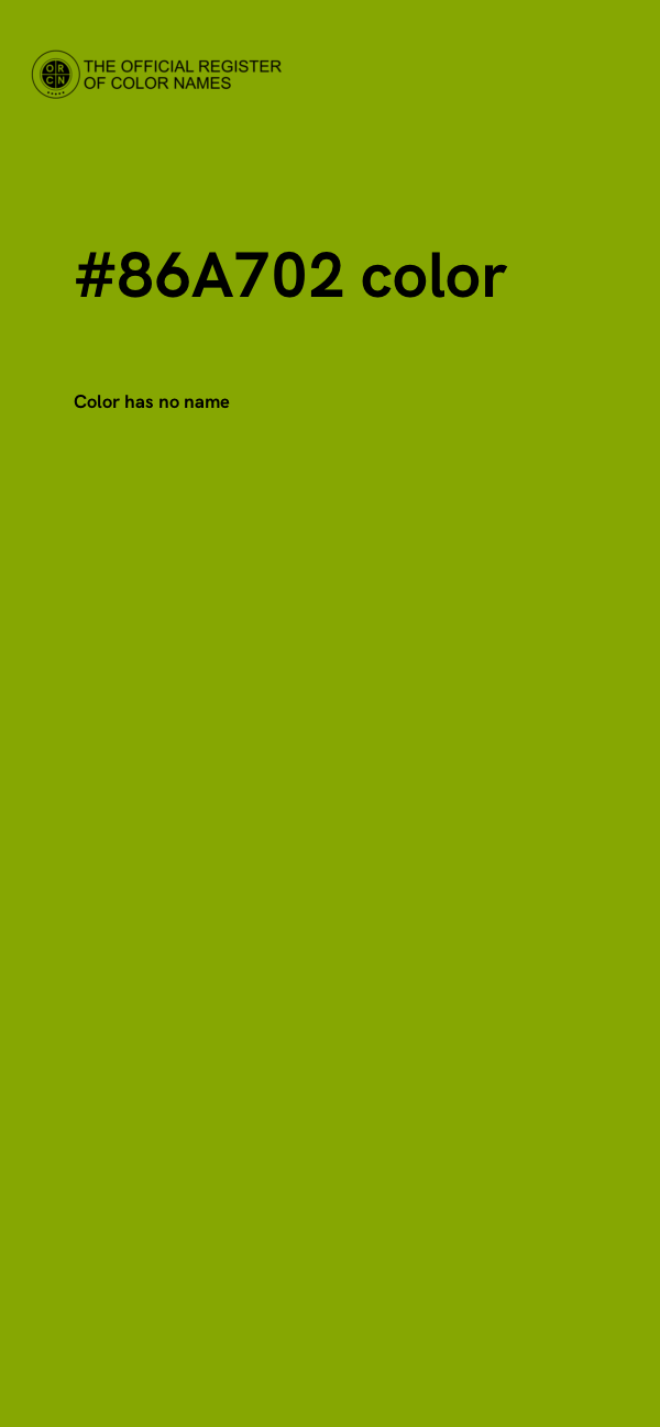 #86A702 color image