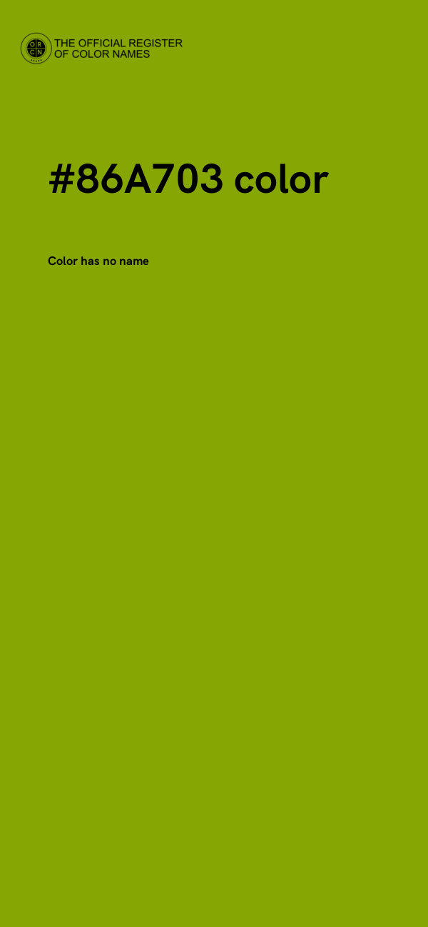 #86A703 color image
