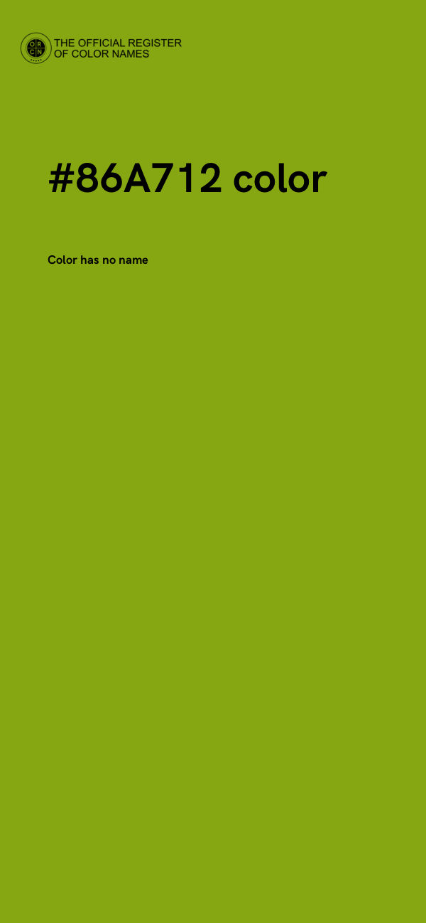 #86A712 color image
