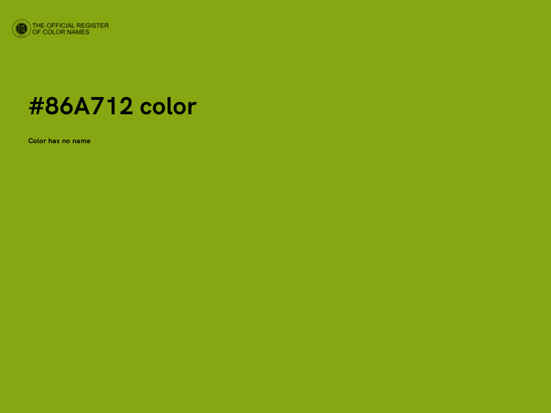 #86A712 color image