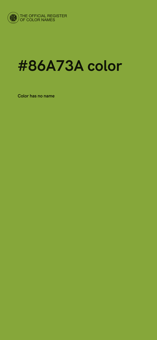 #86A73A color image