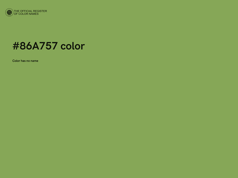 #86A757 color image