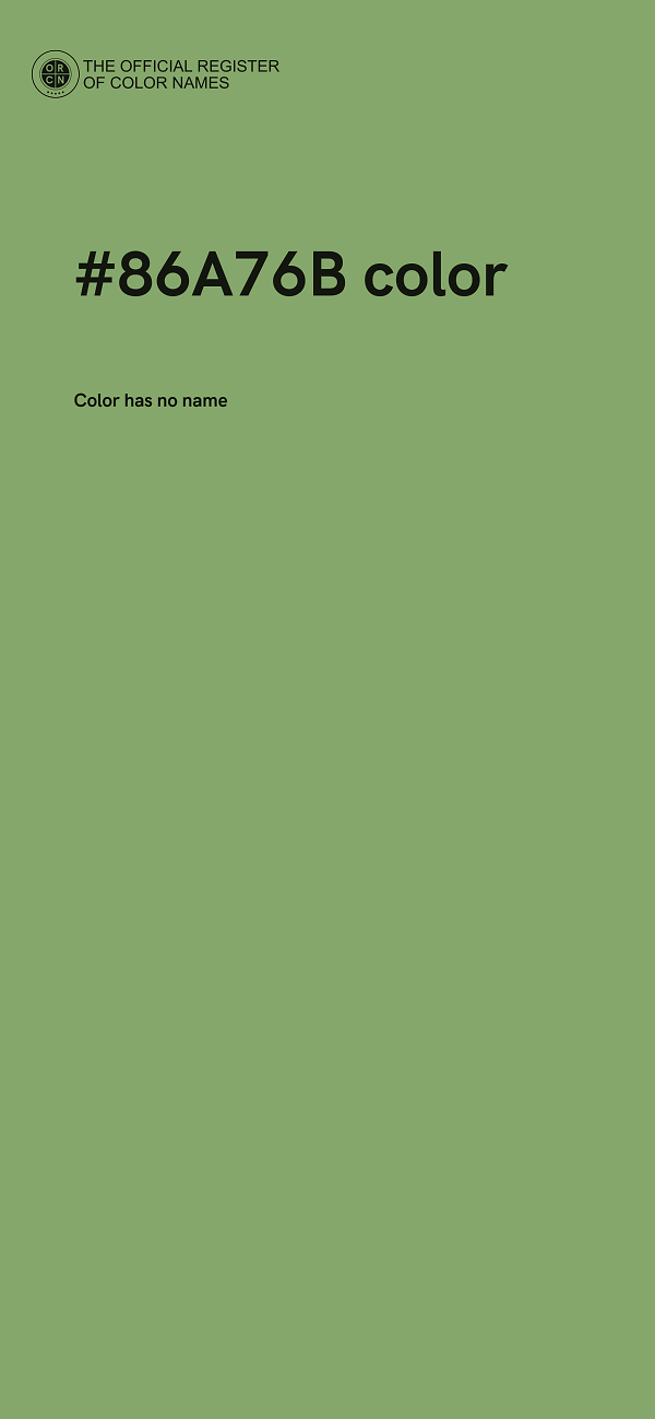 #86A76B color image