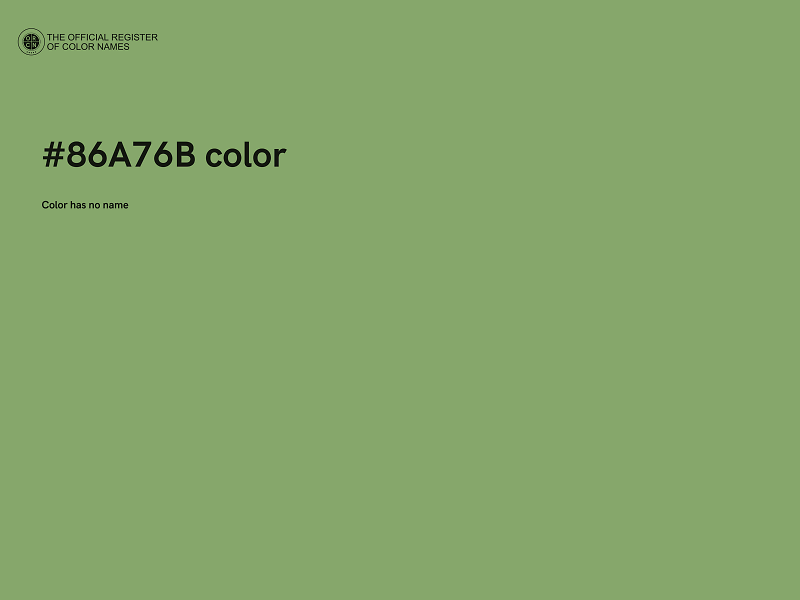 #86A76B color image