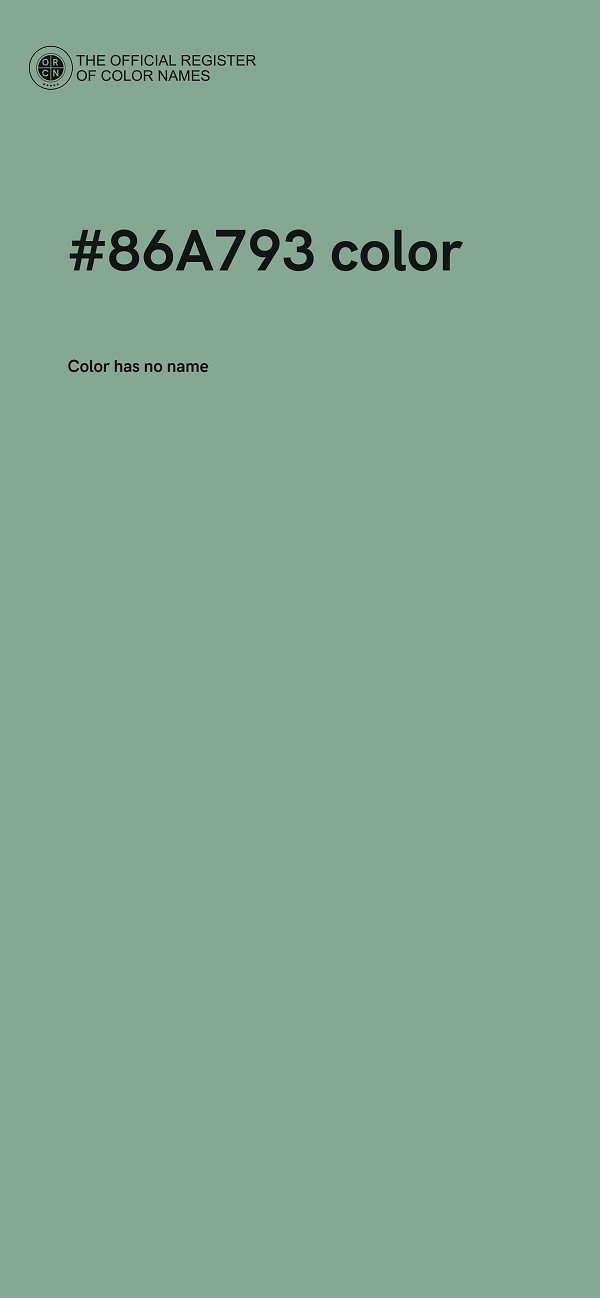 #86A793 color image