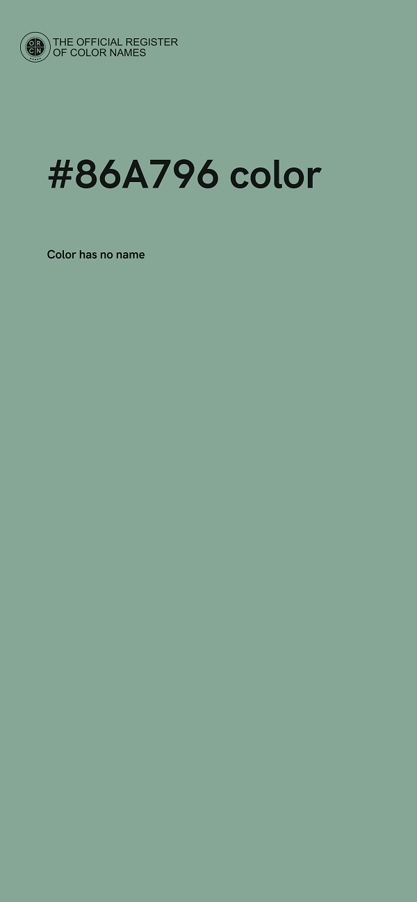 #86A796 color image
