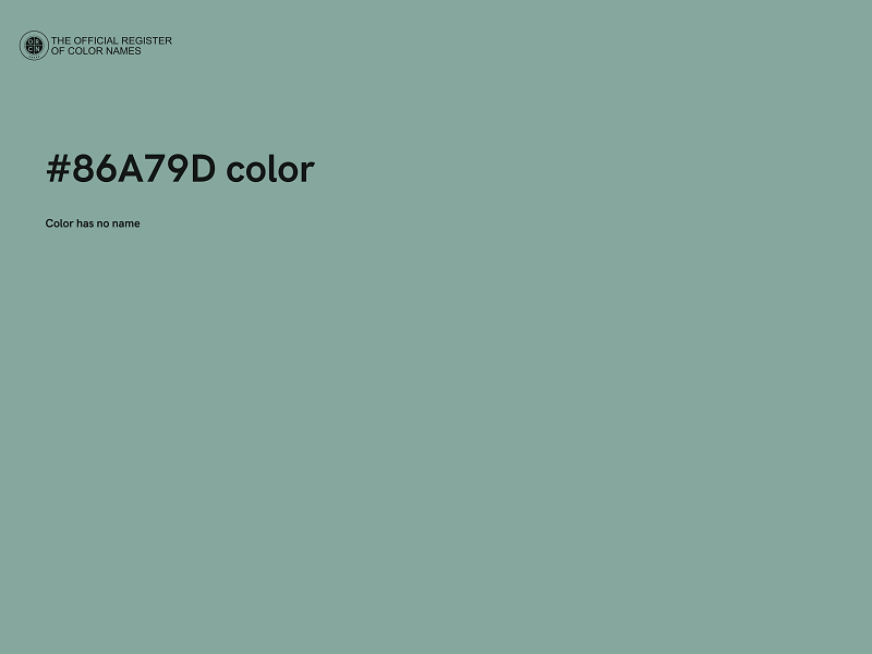 #86A79D color image