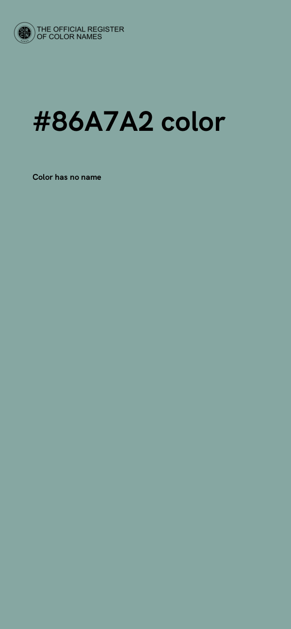 #86A7A2 color image