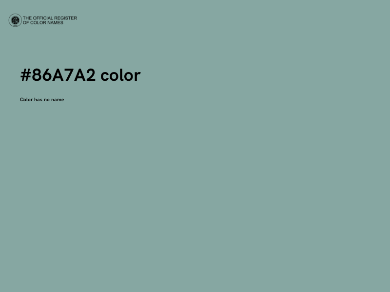 #86A7A2 color image