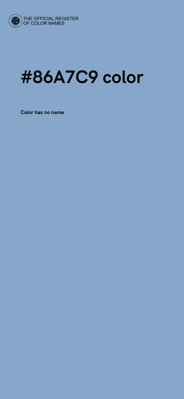 #86A7C9 color image