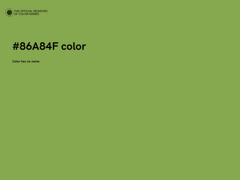 #86A84F color image