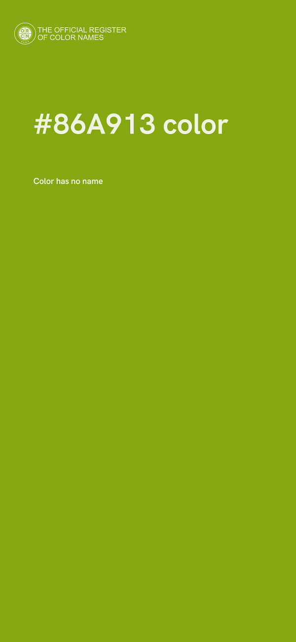 #86A913 color image