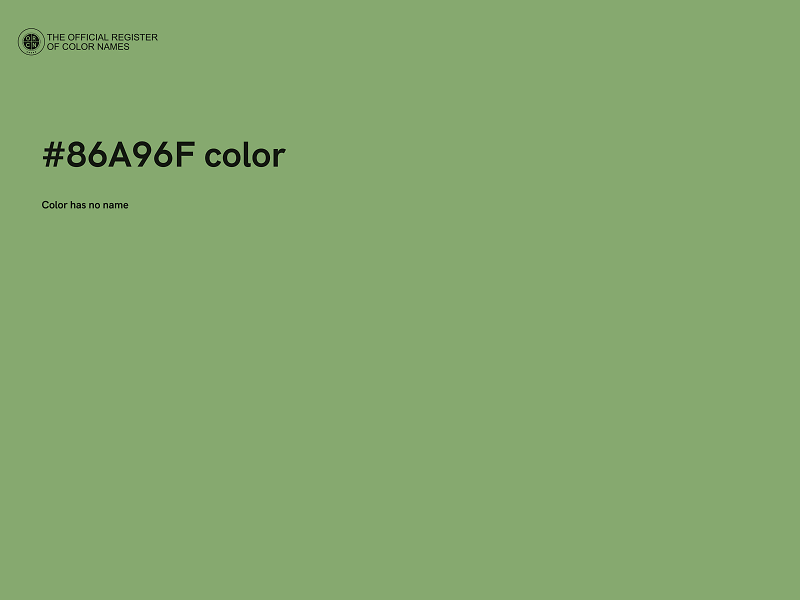 #86A96F color image