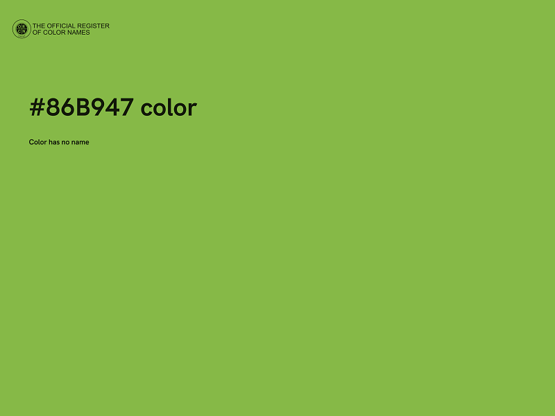 #86B947 color image