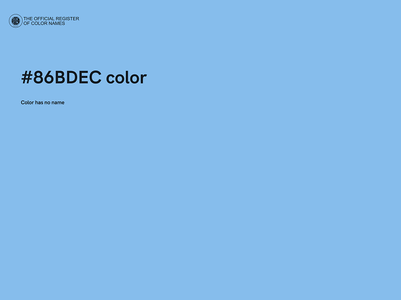 #86BDEC color image