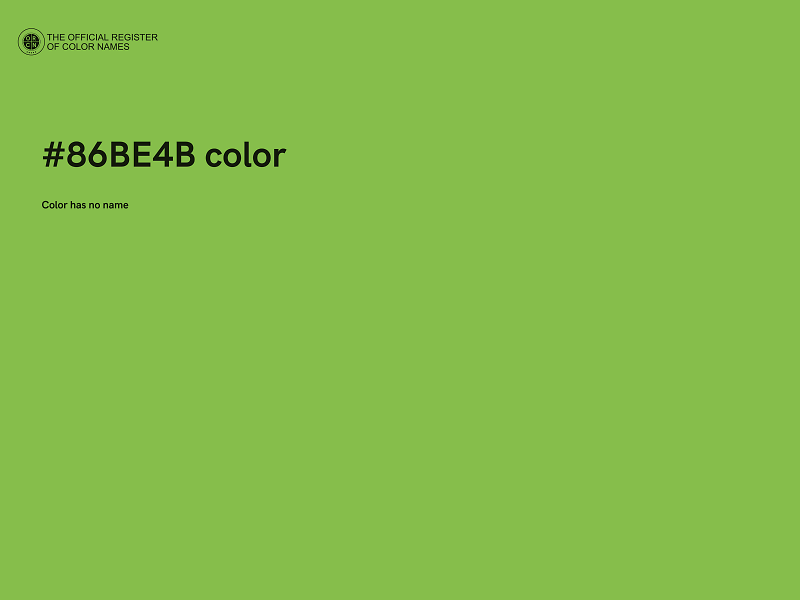 #86BE4B color image